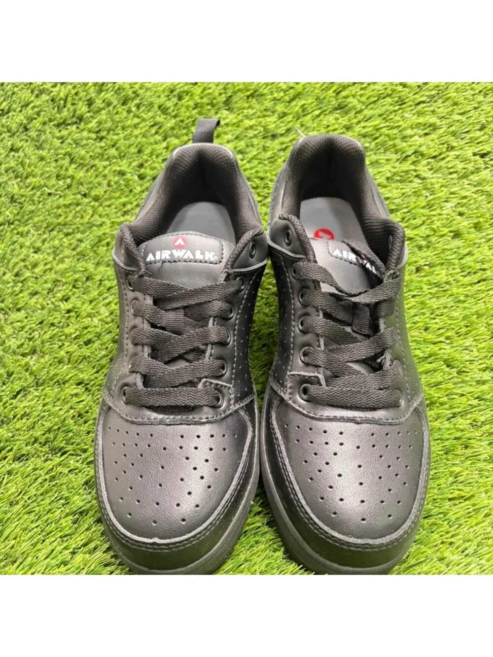 Airwalk Arena Womens Size 7.5D Black Leather Composite Toe Safety Work Shoes